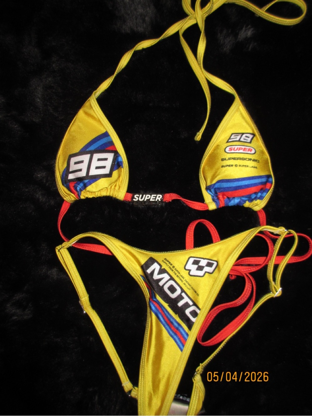 Yellow Color Super Moto Racing Bikini
